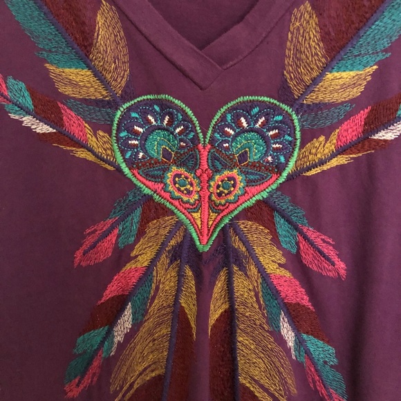 JWLA Johnny Was Purple Embroidered Tunic Dress XS - Picture 4 of 6